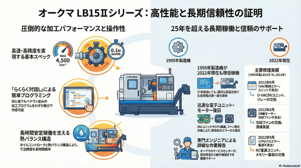 オークマのベストセラーCNC旋盤「LB15IIシリーズ」