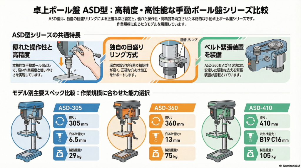 ASD型卓上ボール盤