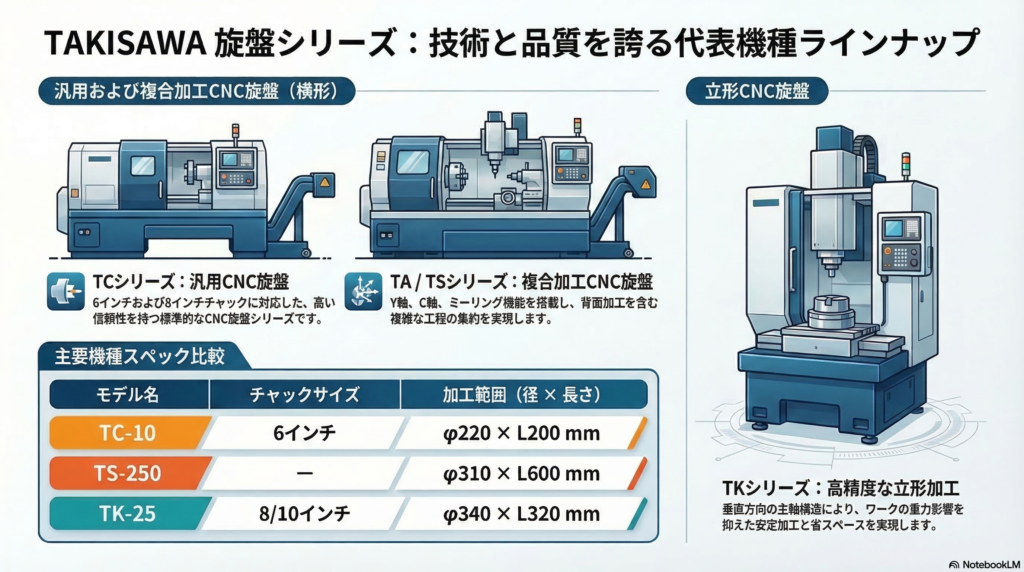 複合加工CNC旋盤 TA/TS/TD/TMLシリーズ | 高度なミーリングと複合加工 | 株式会社TAKISAWA