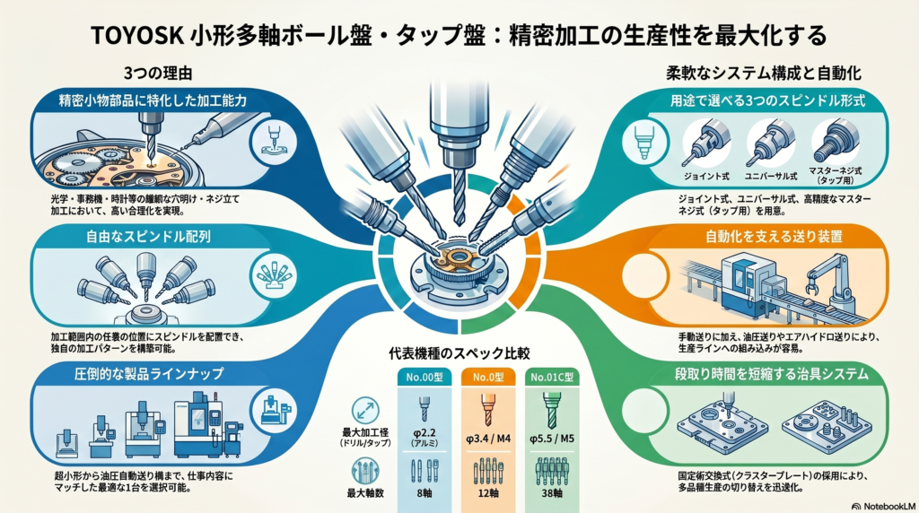 TOYOSK 小形多軸ボール盤・タップ盤 | 精密部品の穴明け・ネジ立てなら東洋精機工業