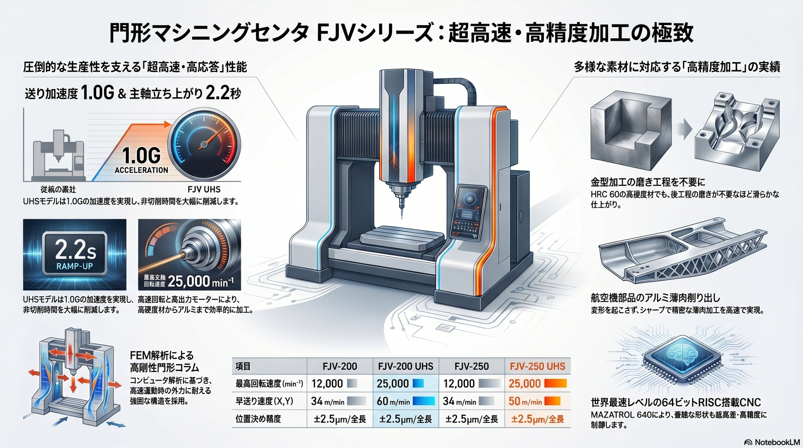 マザック FJVシリーズ｜高速・高精度な門形マシニングセンタで金型