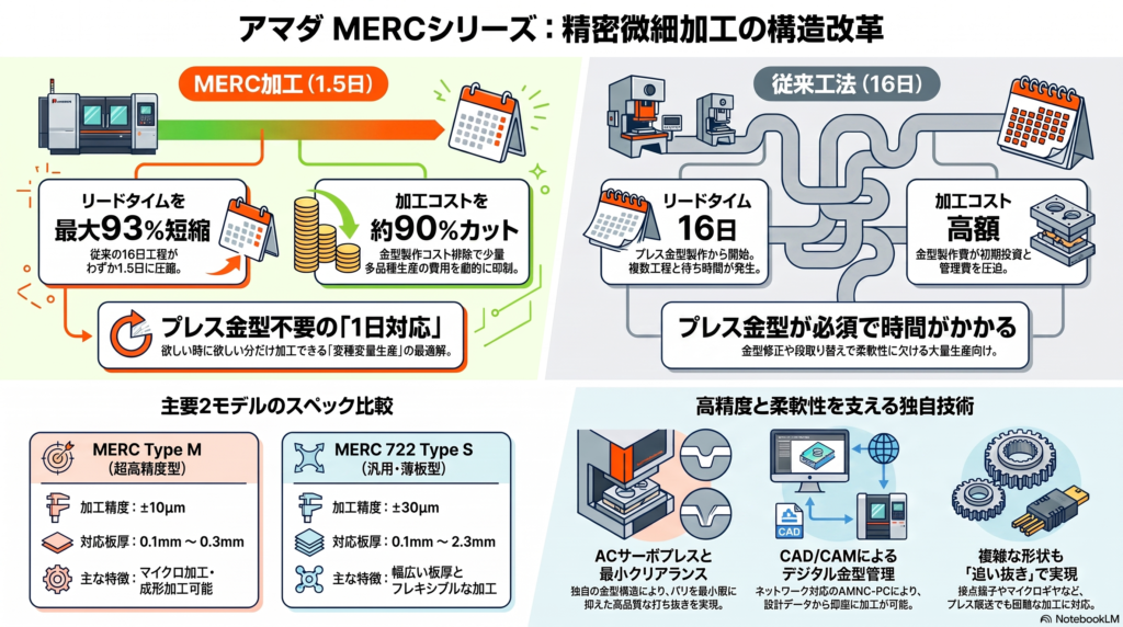 アマダ超精密加工機MERCシリーズ｜金型不要でコスト・納期を大幅削減